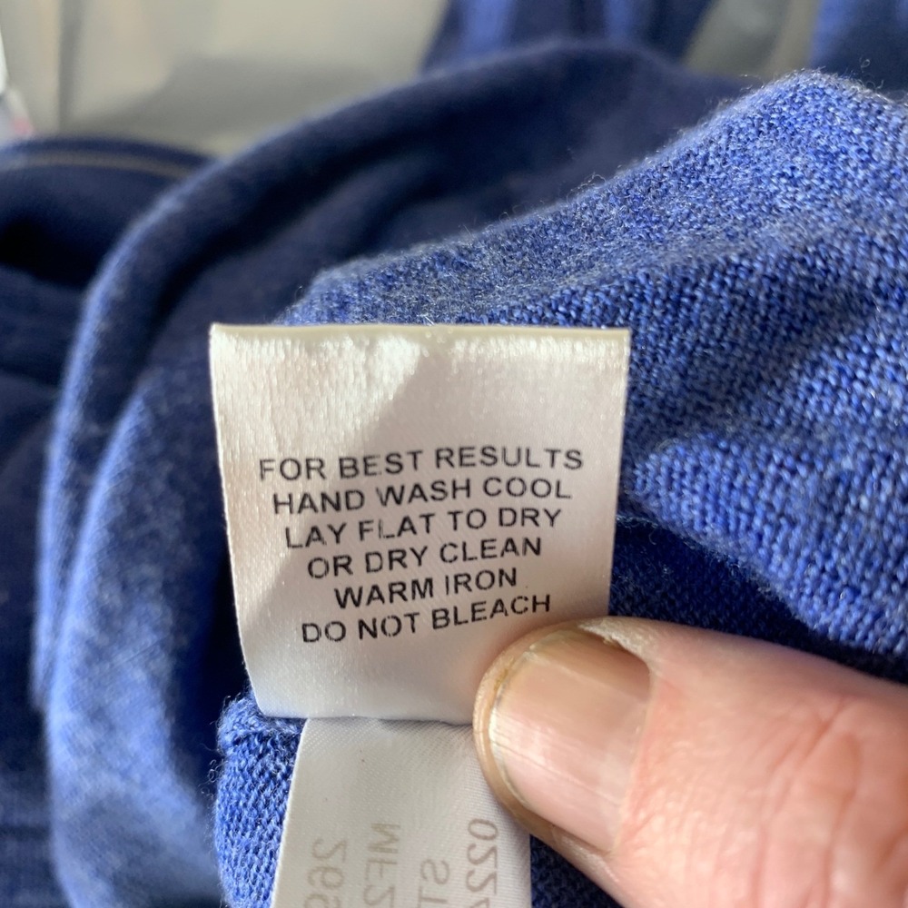 Peter Millar Sweater Men's Large Blue  1/4 Zip Merino Wool Golf Pullover - Picture 9 of 12